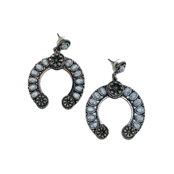 Western Boho Style Silver Concho Naja Earrings #880 - Picture 11 of 11